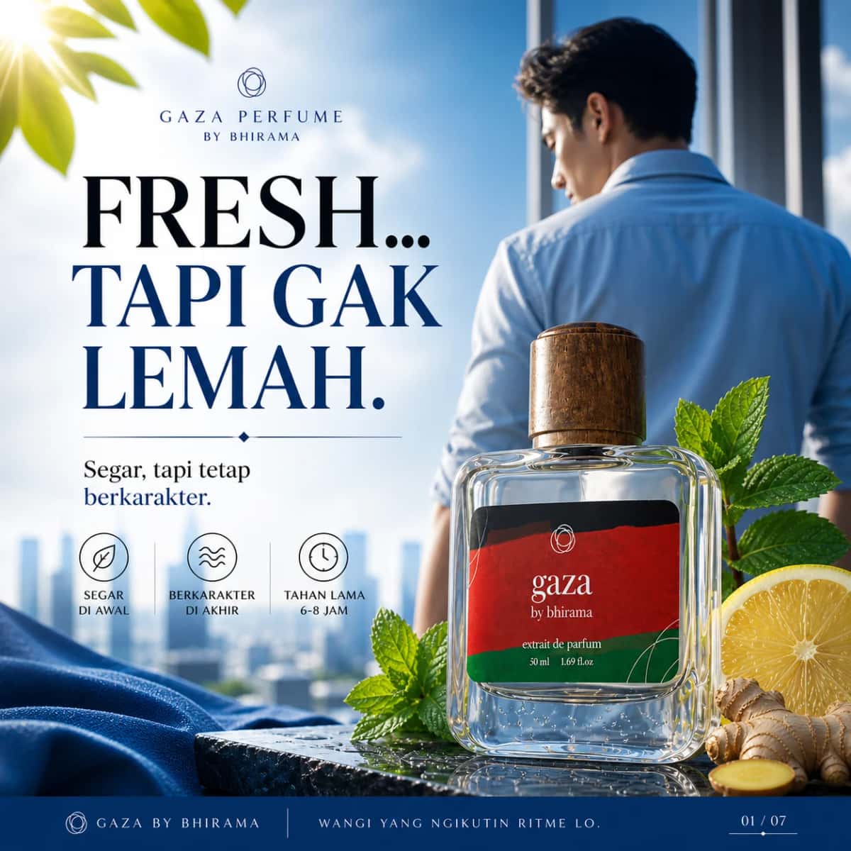 Bhirama Gaza Extrait de Perfume - Fresh Citrus Mint Woody