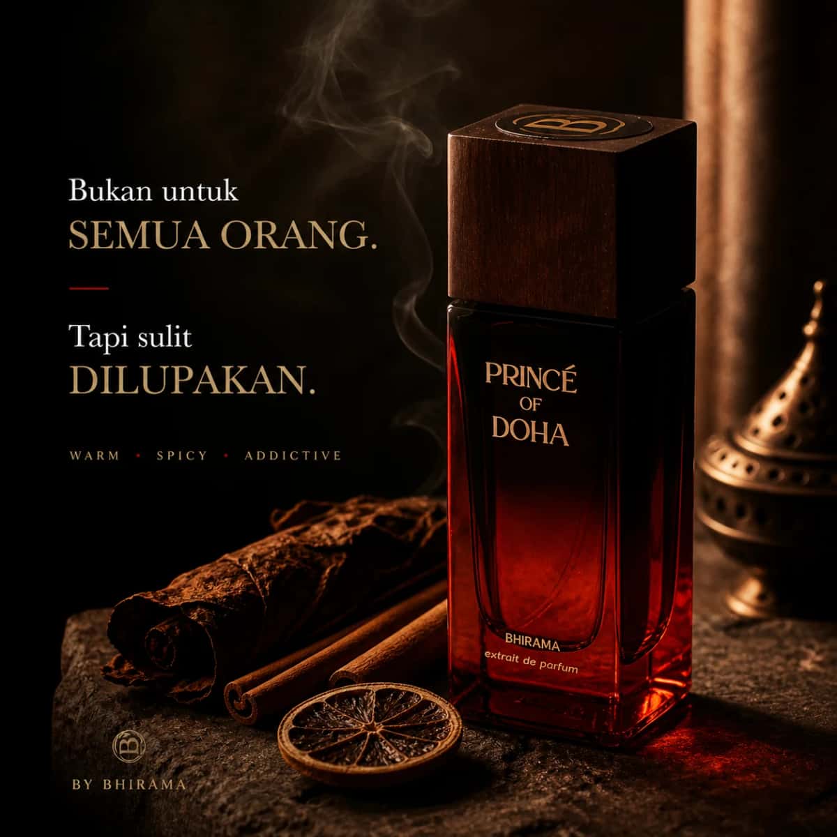Bhirama Prince of Doha – Parfum Pria Wangi Hangat & Menggoda, Extrait Tahan Lama, Cocok untuk Malam & Date